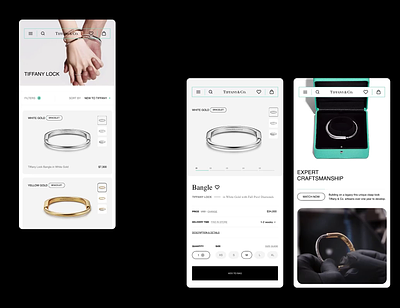 Tiffany & Co Mobile Website animation branding concept design ecommerce figma prototype interface mobile mobile design mobile interaction motion motion graphics product page tiffany website ui user experience user interface ux web