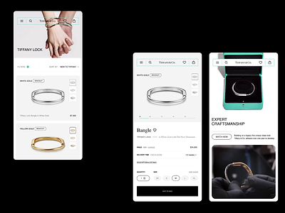 Tiffany & Co Mobile Website animation branding concept design ecommerce figma prototype interface mobile mobile design mobile interaction motion motion graphics product page tiffany website ui user experience user interface ux web