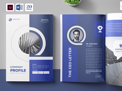 Company Profile Word & InDesign Template a4 annual annual report annual report brochure bifold brochure brand identity brochure brochure design brochure template company company brochure company profile corporate brochure indesign lookbook magazine print printable proposal template