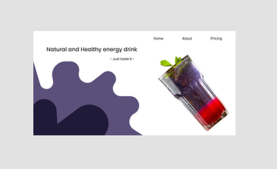 Natural Energy Drink Web Design energy drink just taste it ui web design