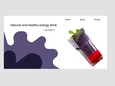 Natural Energy Drink Web Design energy drink just taste it ui web design