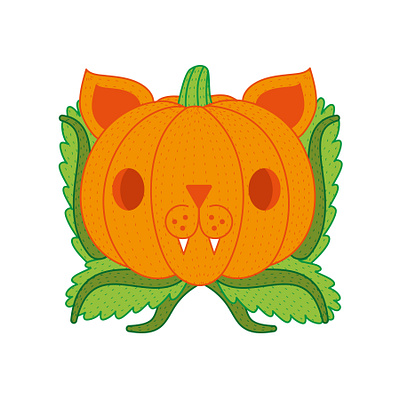 Pumpkin cat cat digitalart digitalillustration flatart graphic design halloween illustration pumpkin vector vectorart