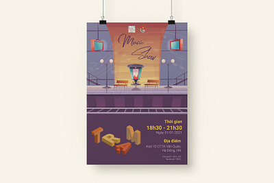 Poster đêm nhạc của clb trường graphic design music poster