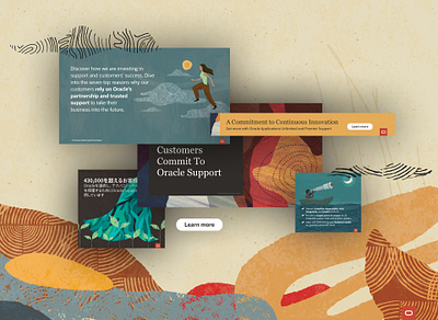 Oracle brand lift-and-shift campaigns ebook illustration infographics presentations rebranding