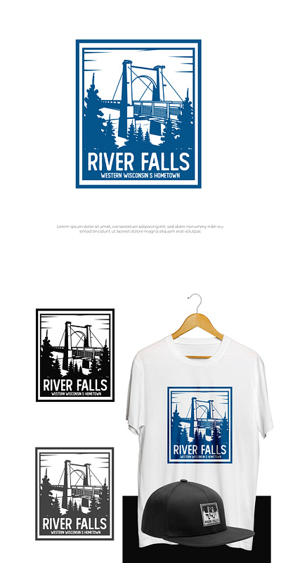 River Falls illustration logo logodesign logos river