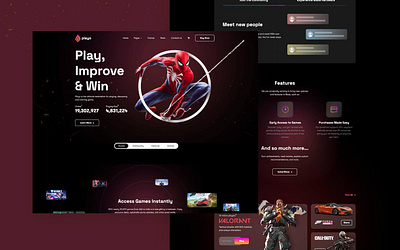Gaming Site Landing Page ui ux web design
