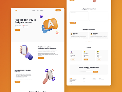 ASK - Ask Anything | Ai Question Solver Tool ai ask anything branding design design system figma landing page opacityauthor openai rehan search engine ui