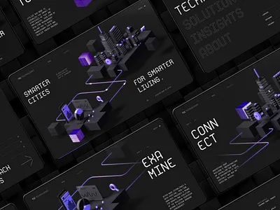 Smart City — UI/3D Screens 3d 3d city 3d illustration animation interaction interactive design neon smart city smart city concept smart home technologies ui ui design web design web site