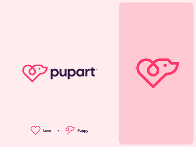 Pupart Branding abstract aniimal brand branding dog logo modern puppy web design
