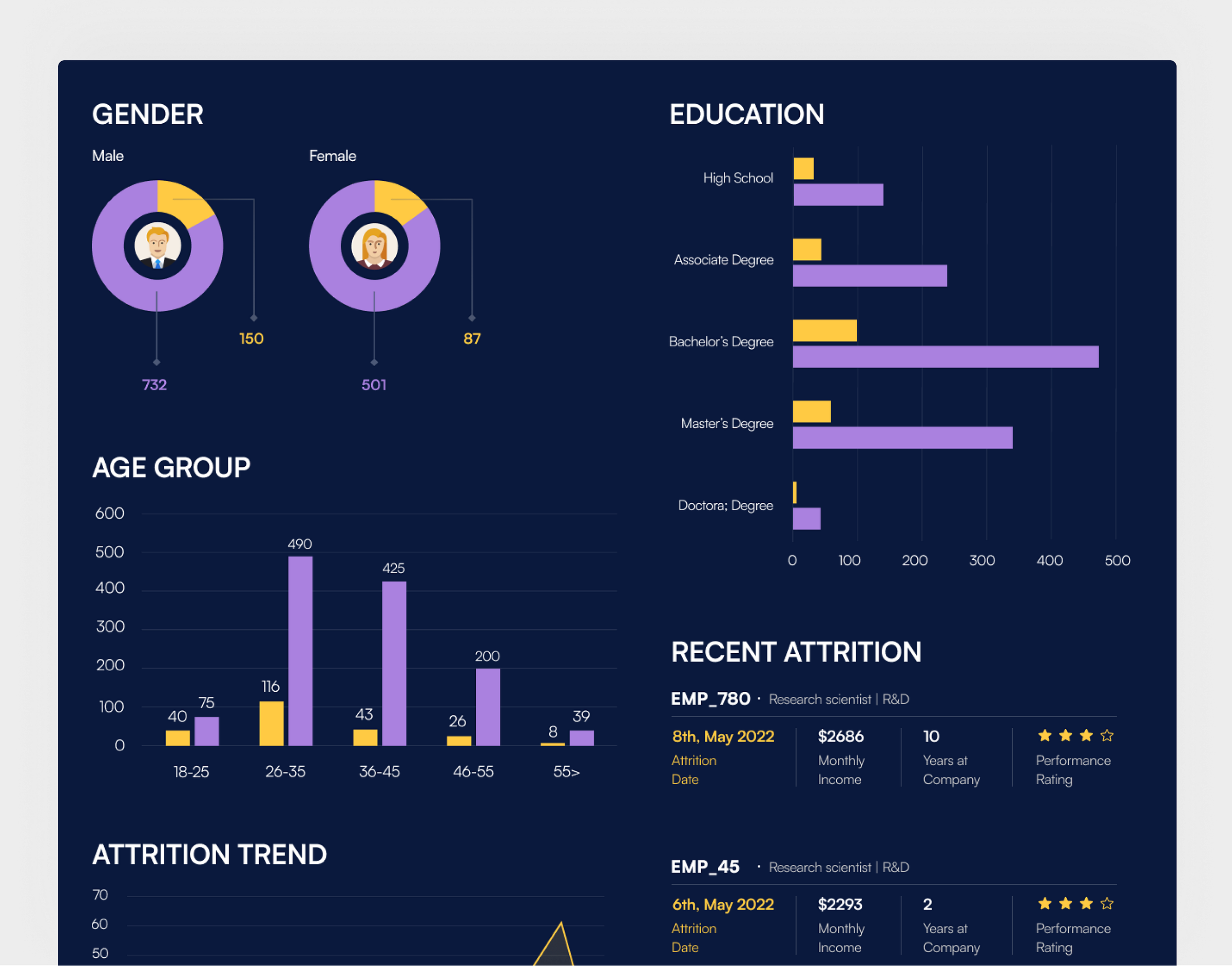 HR Data Visualization Dashboard by Khalil on Dribbble