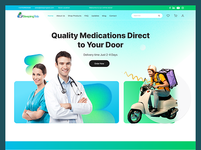 SLEEPING TAB - MEDICINE DELIVERY WEBSITE DESIGN - UI UX DESIGN delivery website ecommerce website design holographic websites medicine delivery website modern ecommerce websites nft website design online medical store ui ux design website design website ui design