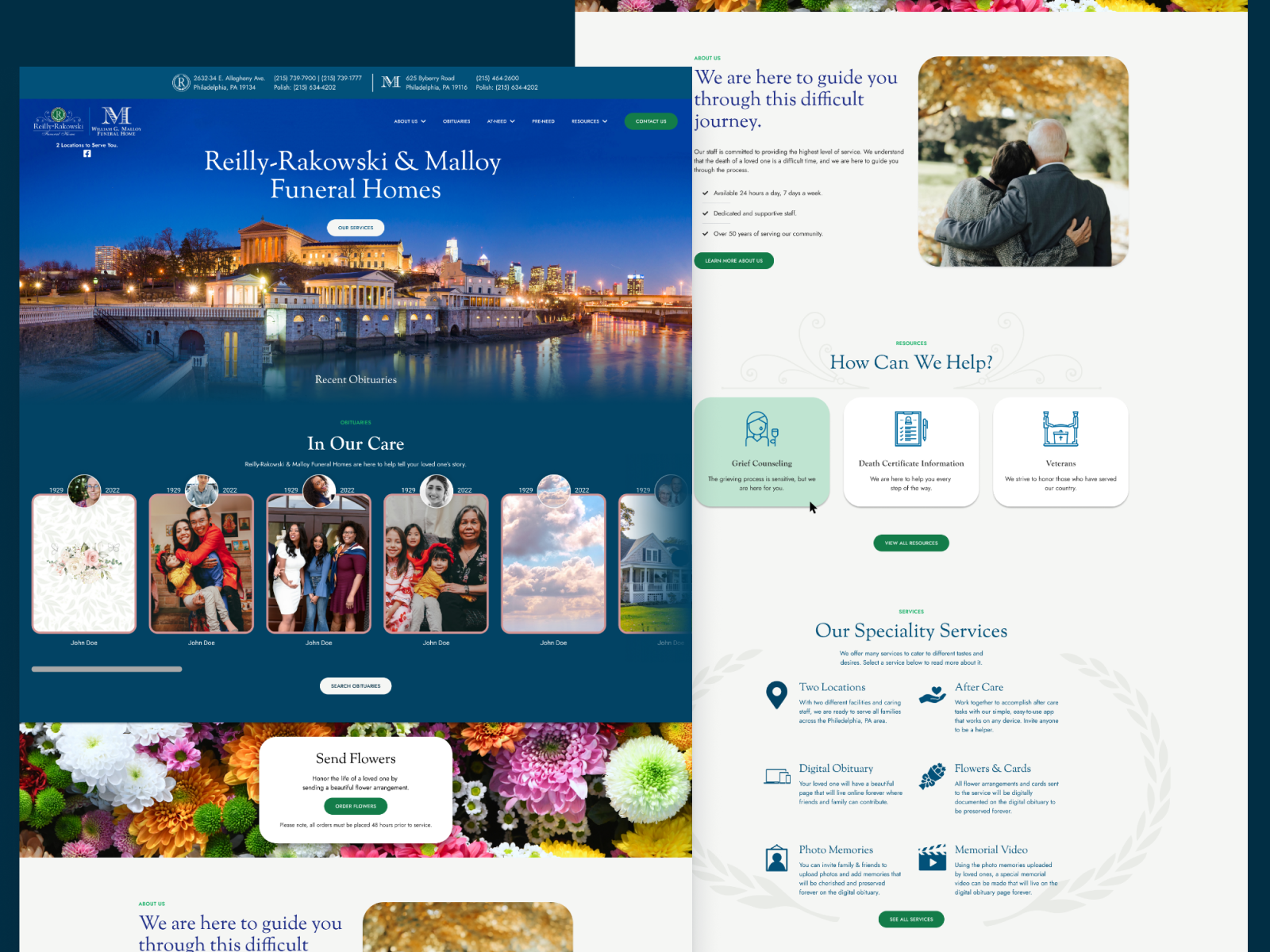 Navy Blue Funeral Home site Redesign by Maddie Shoemaker on Dribbble