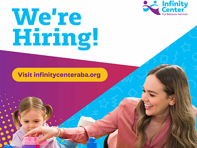 Infinity Center for Behavior Services - Now Hiring autism services children graphic design hiring recruiting social media