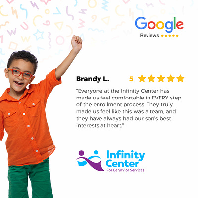 Infinity Center for Behavior Services - Google Reviews autism services flyer google reviews graphic design social media