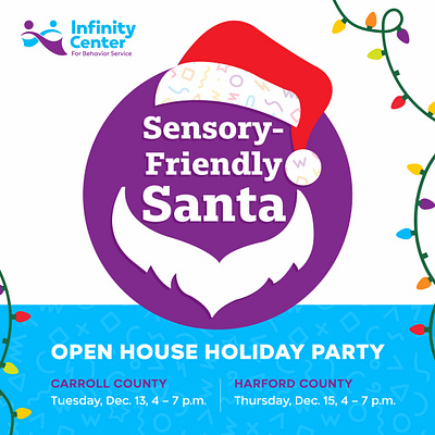 Infinity Center for Behavior Services - Holiday Party autism services graphic design holiday party santa social media