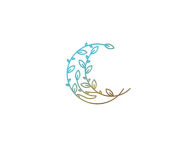 Moon Logo FOR SALE branding design for sale graphic design hand illustration leaves logo moon natural vector