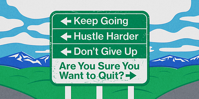 To Quit or Not to Quit? art graphic illustration