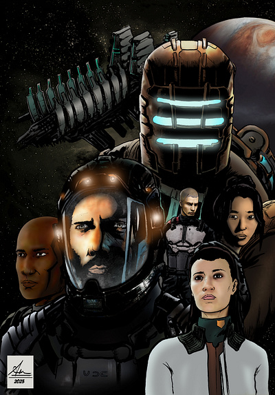 Dead Space x Callisto Protocol Crossovers Artwork art artist artwork character illustration comic artist comic style concept art concept design design drawing game design graphic design illustration illustrator scifi space