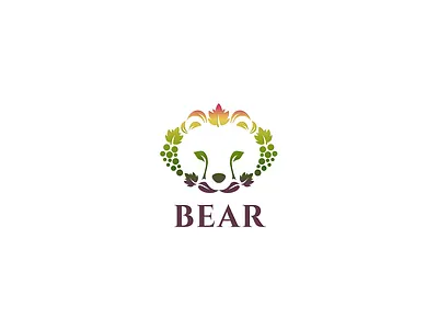 Wine / Bear Head Logo Design branding design graphic design illustration logo natural vector