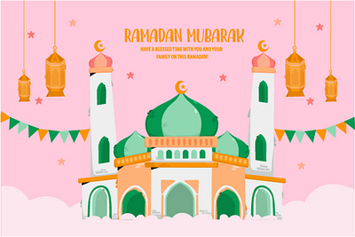Ramadan Background Illustration background eid greeting illustration islam kareem mubarak muslim ramadan vector