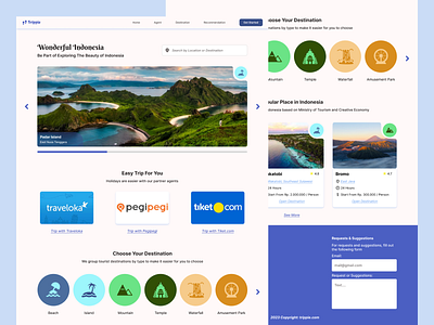 Trippie - Tourism Destination Sites in Indonesia design destination figma inspiration interface travel travelweb trip ui uidesign uiux userinterface webdesign webinspiration website webui