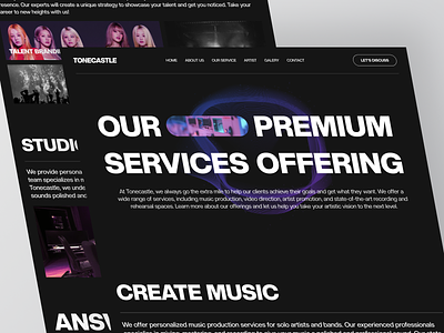 Tonecastle - Detail Service Page Website agency agency landing page clean design homepage interface landing page landing page design music power house power house agency power house website studio ui ui design uiux web web design website website design