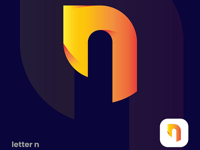 n - letter logo abstract alphabet brand identity branding company design gradient graphic design identity illustration letter logo lettering logo logo design modern sign style vector