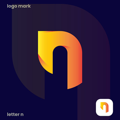 n - letter logo abstract alphabet brand identity branding company design gradient graphic design identity illustration letter logo lettering logo logo design modern sign style vector