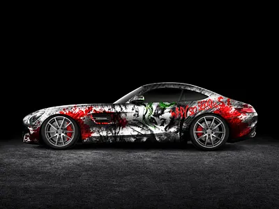 Joker AMG GT amg automotive car wrap graphic design joker livery livery design mercedes vehicle branding wrap wrap design