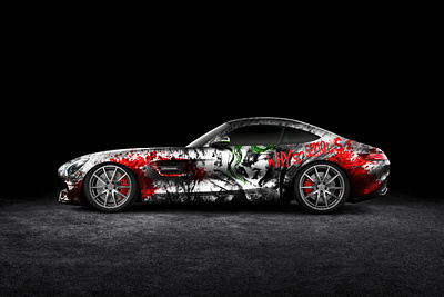 Joker AMG GT amg automotive car wrap graphic design joker livery livery design mercedes vehicle branding wrap wrap design