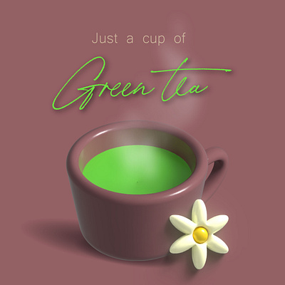 Green tea 3d model 3d