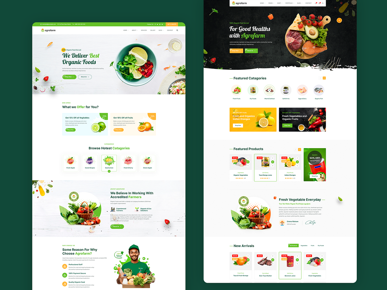 Organic Food & Organic Store Website. By Hossen Babu Orfe Hira On Dribbble