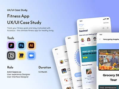 Fitness App UX/UI Case Study branding case study case study design design designer portfolio figma fitness app fitness app case study ui ui design user personas user research user survey ux ux design