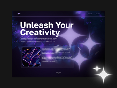 Antares Design Studio header page 3d branding graphic design ui website