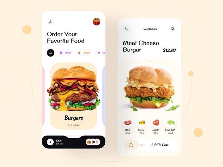 Food Delivery App UI Animation by Adom on Dribbble