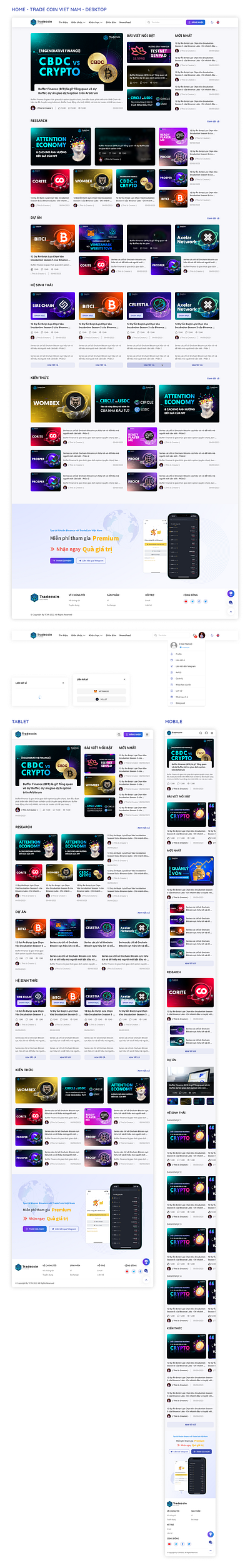 Home - Trade Coin Viet Nam - Version 3/2023 blockchain design figma tcvn ui ux web