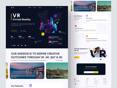 Virtual Reality- Landing page augmented reality cyberpunk design falconthought futuristic landing page product technology ui ux virtual gaming virtual reality web 3.0 web design website