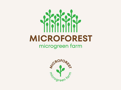 Microforest branding design farm flower forest green leaf logo micro microgreen