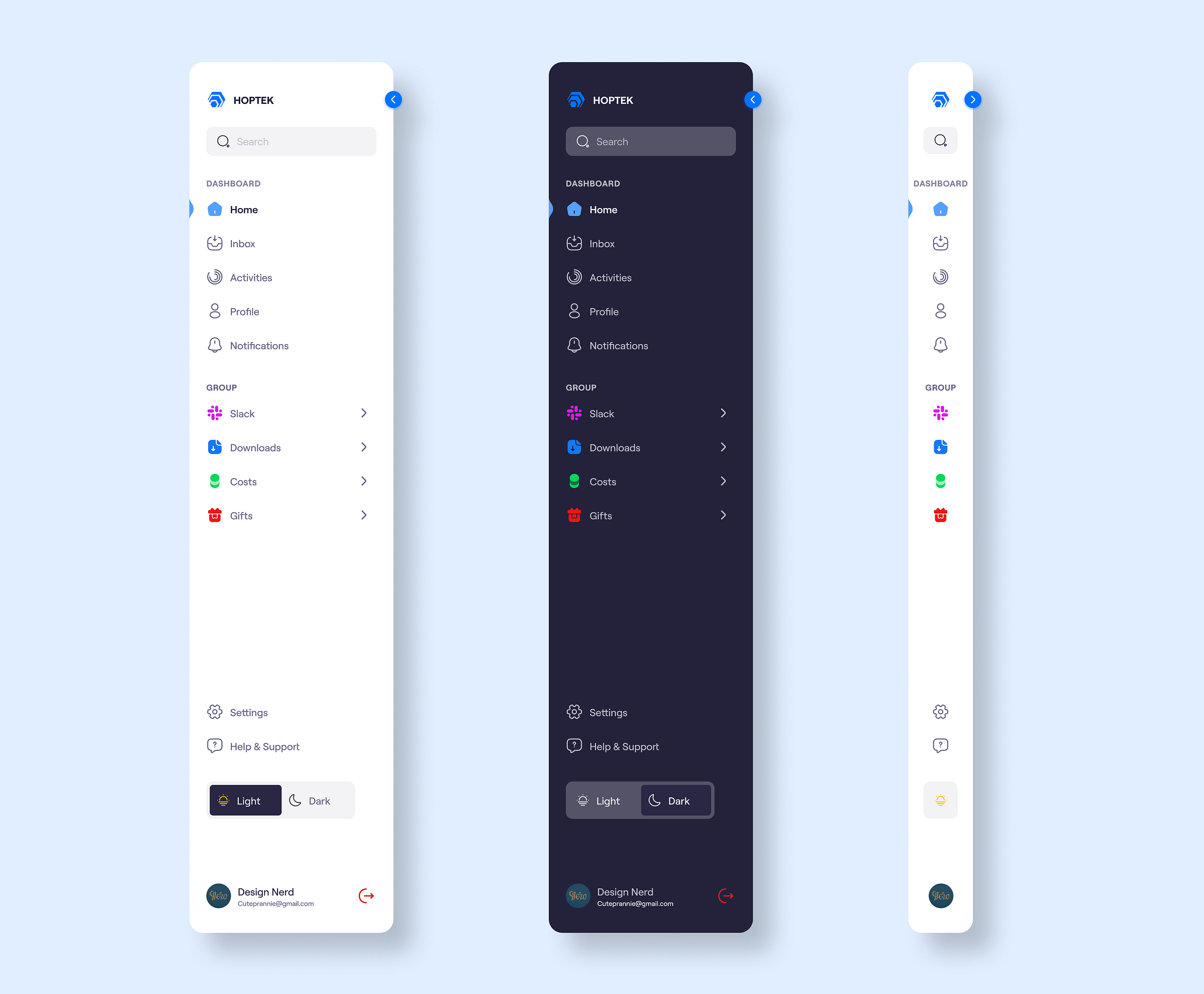 Navigation Bar(Light and dark mode) by Prince Ojakorotu on Dribbble