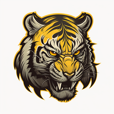 Yellow/Black Tiger Logo design graphic design illustration logo