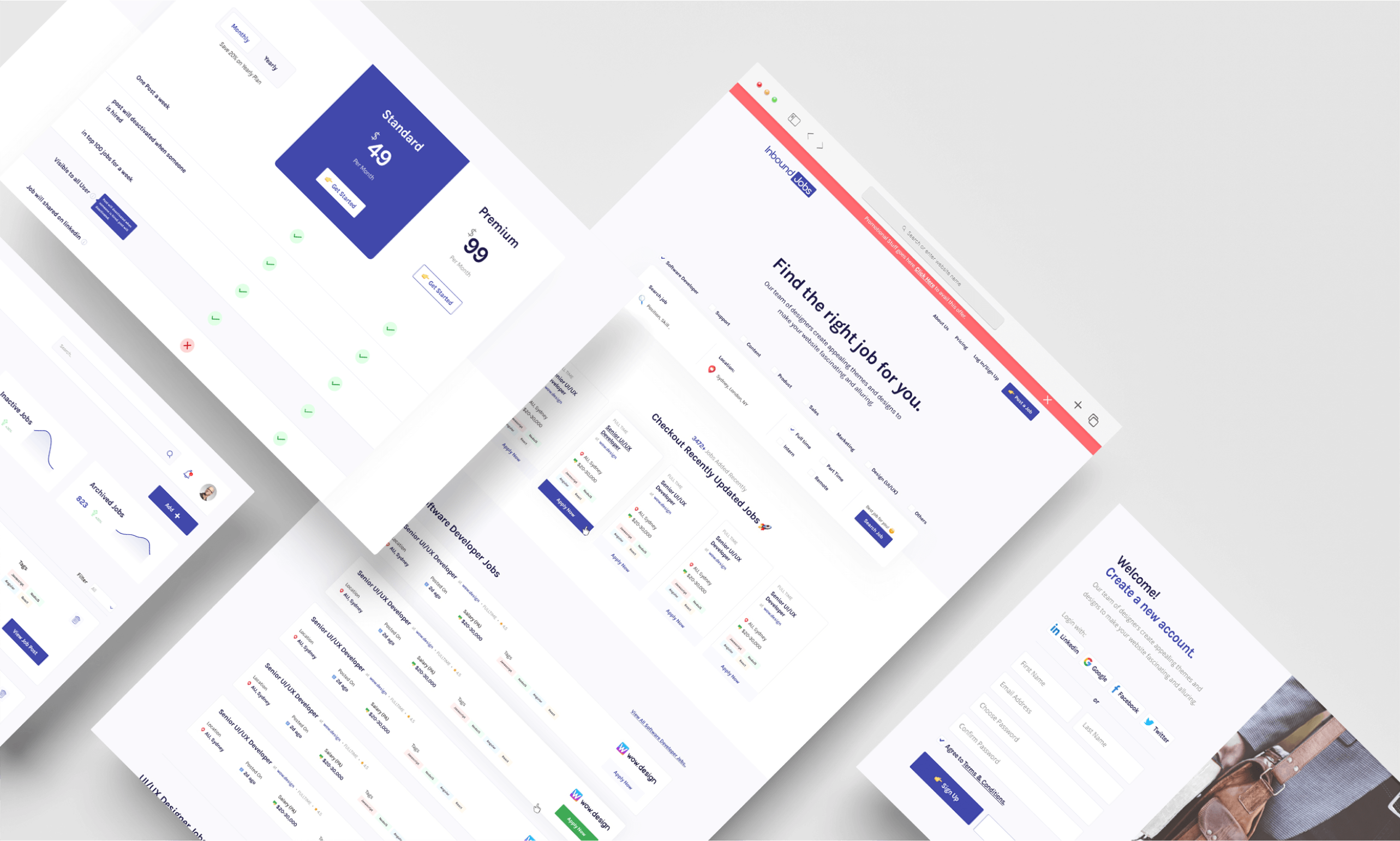 Inbound Jobs - Website Design branding design hubspot icons logo ui uiux website design