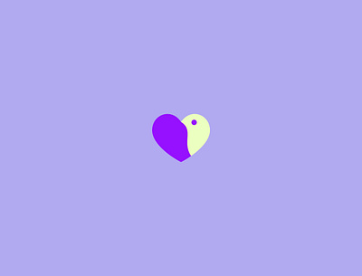 bird logo 💜💛 art bird design digital draw heart illustration illustrator logo love paint purple purple aesthetic vector yellow