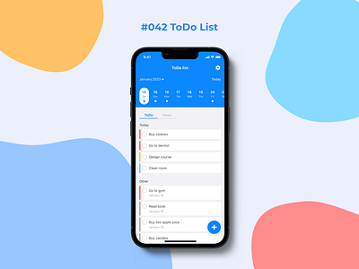 DailyUI #042 ToDo List dailyui dailyui042 dailyuichallenge design ui ux