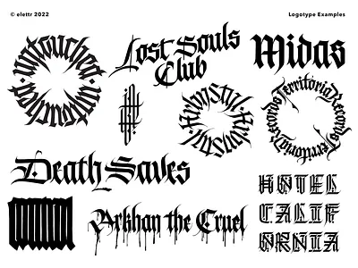 Logofolio 2022 blackletter blacklettering calligraphie calligraphy calligraphy and lettering artist calligraphy design graphic design illustration logo tshirt design