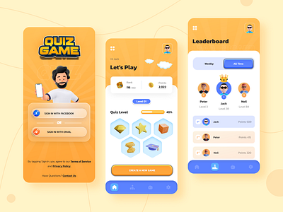 Vocabulary Based Game App UI android app concept app design application course design education interface ios learn lesson quize game smart app study task app tranning app ui ux vocabulary words