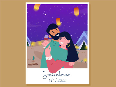 Date night in desert #2 animation animation design character design colours couple illustration illustrations lamps man motion graphics romance valentines woman