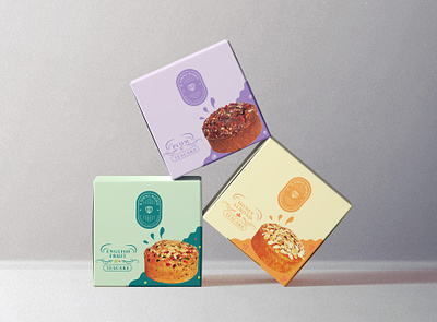 PACKAGING DESIGN FOR TEA CAKE BOXES. box branding cake cakebox colorful design food packaging pastel tecake