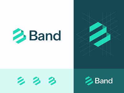 Band logo b logo band block branding colors crypto design hexa icon identity illustration lettering logo logo designer logotype modern modern logo stair symbol ui