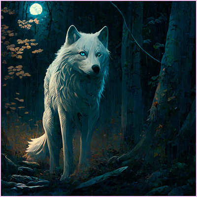 Moonlit Forest Wolf Diamond Painting | Heartful Diamonds 5d diamond painting kits personalized diamond painting wolf diamond painting