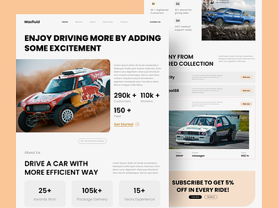 Car Website landing page auto automotive car drive landing page webdesign website